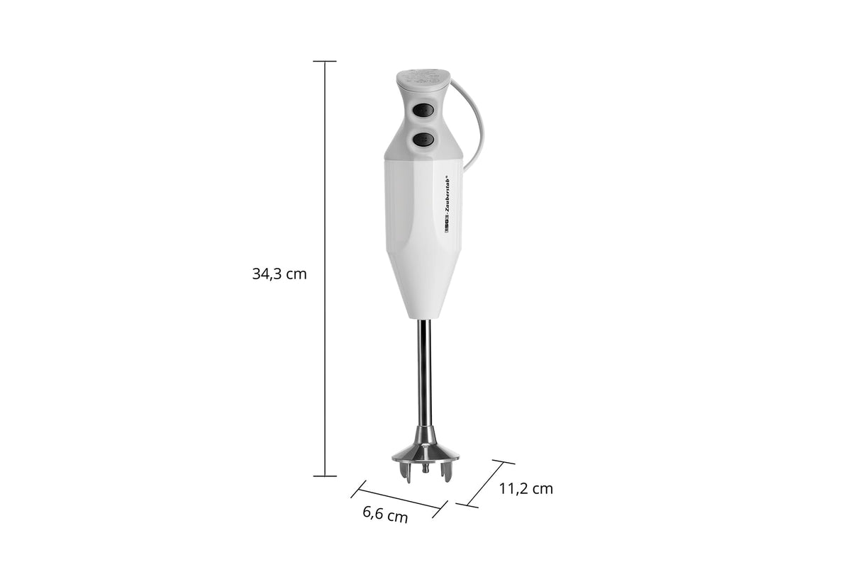 Stabmixer 90310 M 122 S weiß mit Zubehör 10000 bis 16000 Upm 140 Watt Ergonomisches Griffdesign Twinschalter