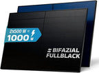 Solarpanel 2x 500 W Full Black Bifazial Glas Glas N Type Solarmodul PV Modul PMax 1000W 2x500W Balkonkraftwerk