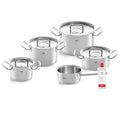 Original Profi Collection Edelstahl Kochtopfset 5 teilig mit Metall Deckel Induktion Gratis Edelstahlpflege