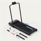 Laufband 1 bis 12 km/h klappbar elektrisch leise unterm Schreibtisch Walking Pad mit Steigung Tablet Halterung