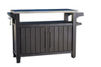 Unity XL BBQ Beistelltisch 134x51.7x89.6cm grau wetterfest Edelstahl Arbeitsplatte Outdoor Sideboard