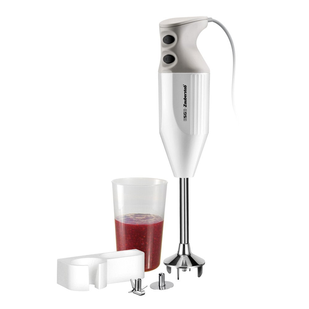Stabmixer 90310 M 122 S weiß mit Zubehör 10000 bis 16000 Upm 140 Watt Ergonomisches Griffdesign Twinschalter