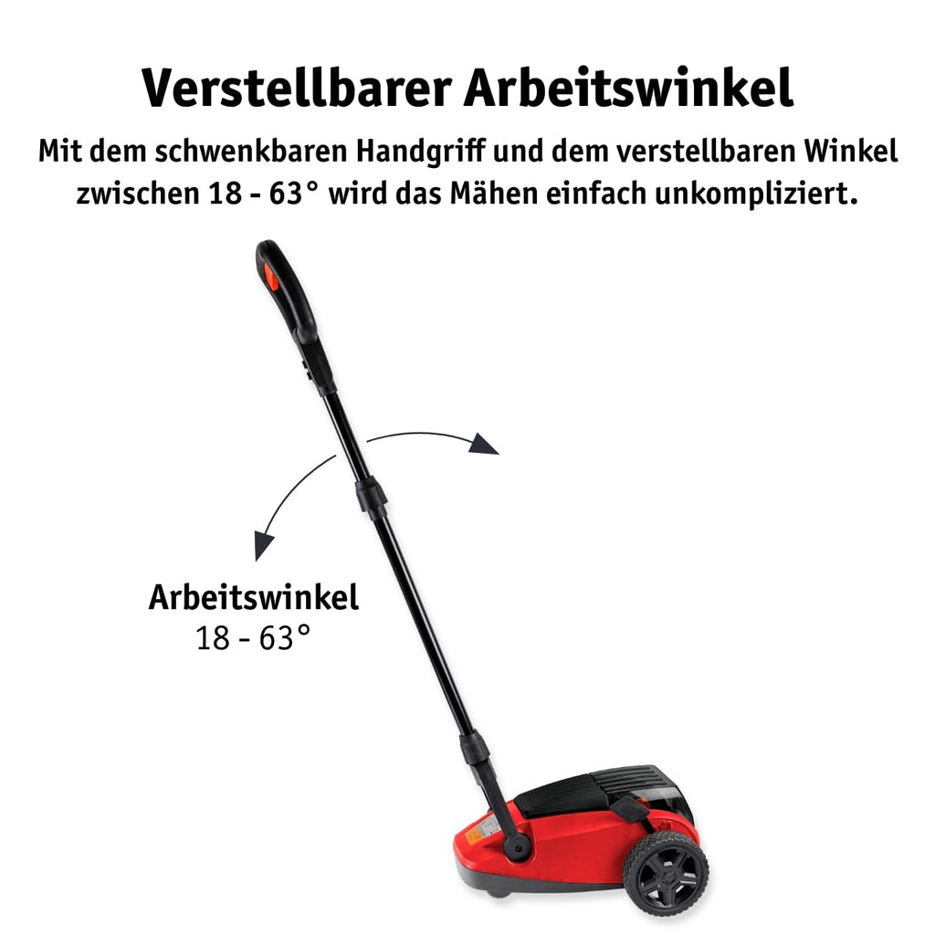 Akku Handrasenmäher 20V mit einstellbarer Schnitthöhe 25 bis 48 mm für präzisen Schnitt im Garten