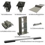 Solar Halterung Flachdach Ballast Montageset Dachbefestigung für 4 Solarmodule Photovoltaik