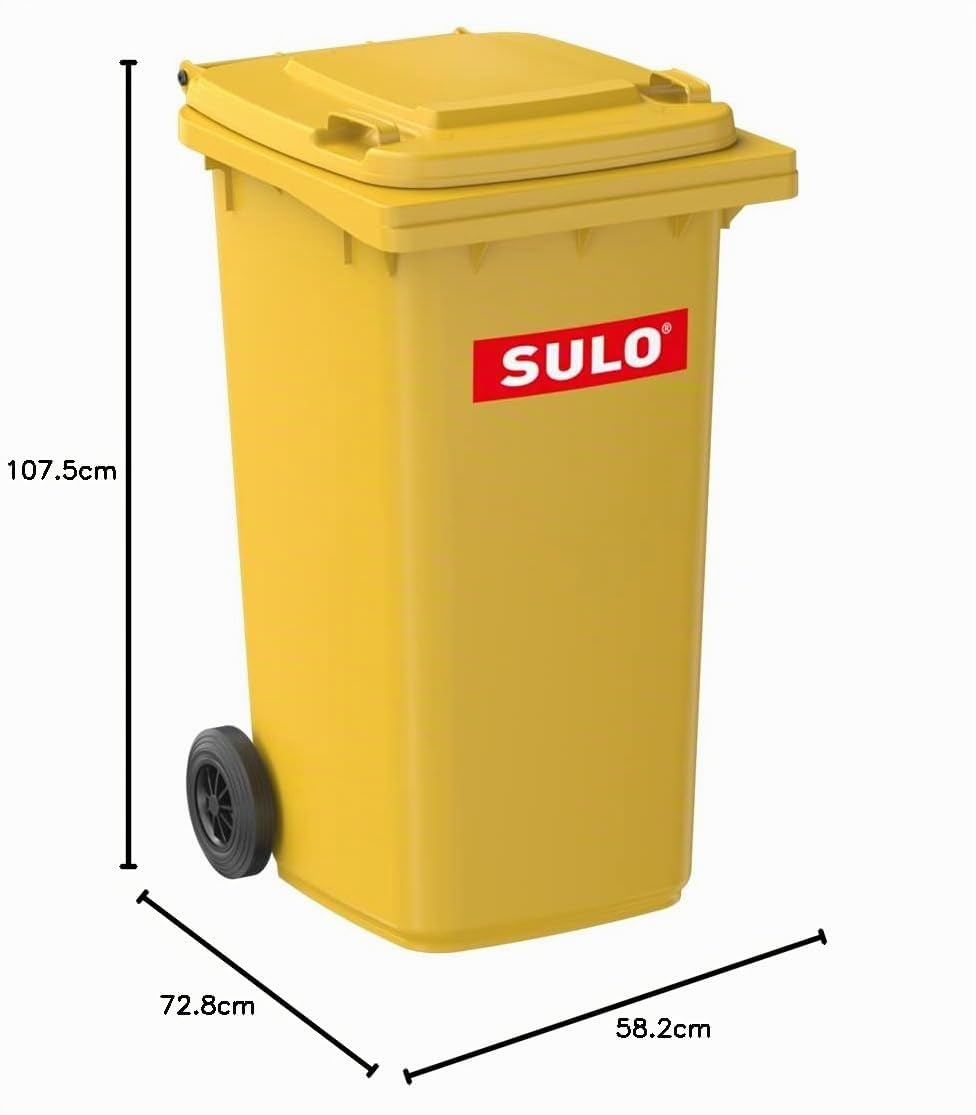 Mülltonne Citybac Classic 240L gelb RAL1018 Abfallbehälter mit Deckel und Rädern stabil für Abfallsammlung