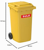 Mülltonne Citybac Classic 240L gelb RAL1018 Abfallbehälter mit Deckel und Rädern stabil für Abfallsammlung