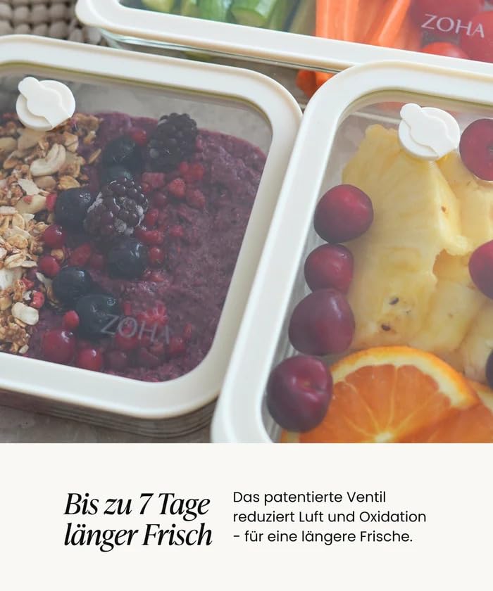 Frischhaltedosen Glas Set 8 teilig mit Deckel BPA frei luftdicht mikrowellengeeignet ofenfest für Meal Prep