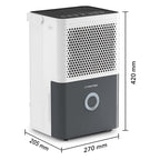 TTK 33 E Luftentfeuchter 14 L pro Tag für Räume bis 15 m² bzw 37 m³ ideal und leise für Wohnräume