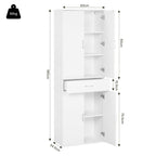Aktenschrank Büroschrank für Büro mit Schublade und Türen 60x180x34 cm weiß Büromöbel Stauraum