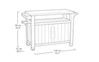 Unity XL BBQ Beistelltisch 134x51.7x89.6cm grau wetterfest Edelstahl Arbeitsplatte Outdoor Sideboard