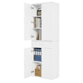 Aktenschrank Büroschrank für Büro mit Schublade und Türen 60x180x34 cm weiß Büromöbel Stauraum