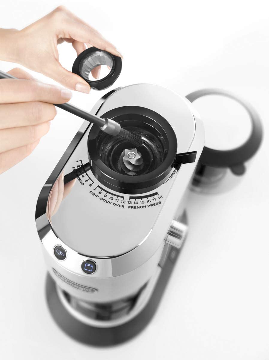 KG520.M Elektrische Kaffeemühle mit Kegelmahlwerk für Espresso Filterkaffee und Mokka kompakt