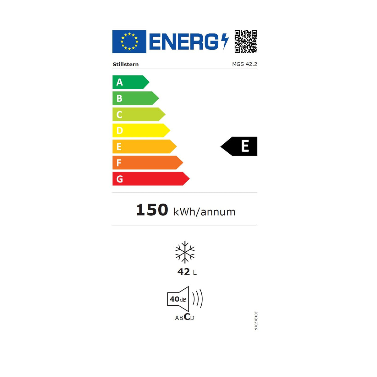 Mini Gefrierschrank 42L minus 18°C Eiswürfelschale Türanschlag wechselbar 4 Sterne Camping Energieklasse E