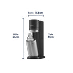 Wassersprudler DUO mit 2x 1L Sprudlerflaschen, grau, für frisches Sprudelwasser zu Hause, einfache Handhabung