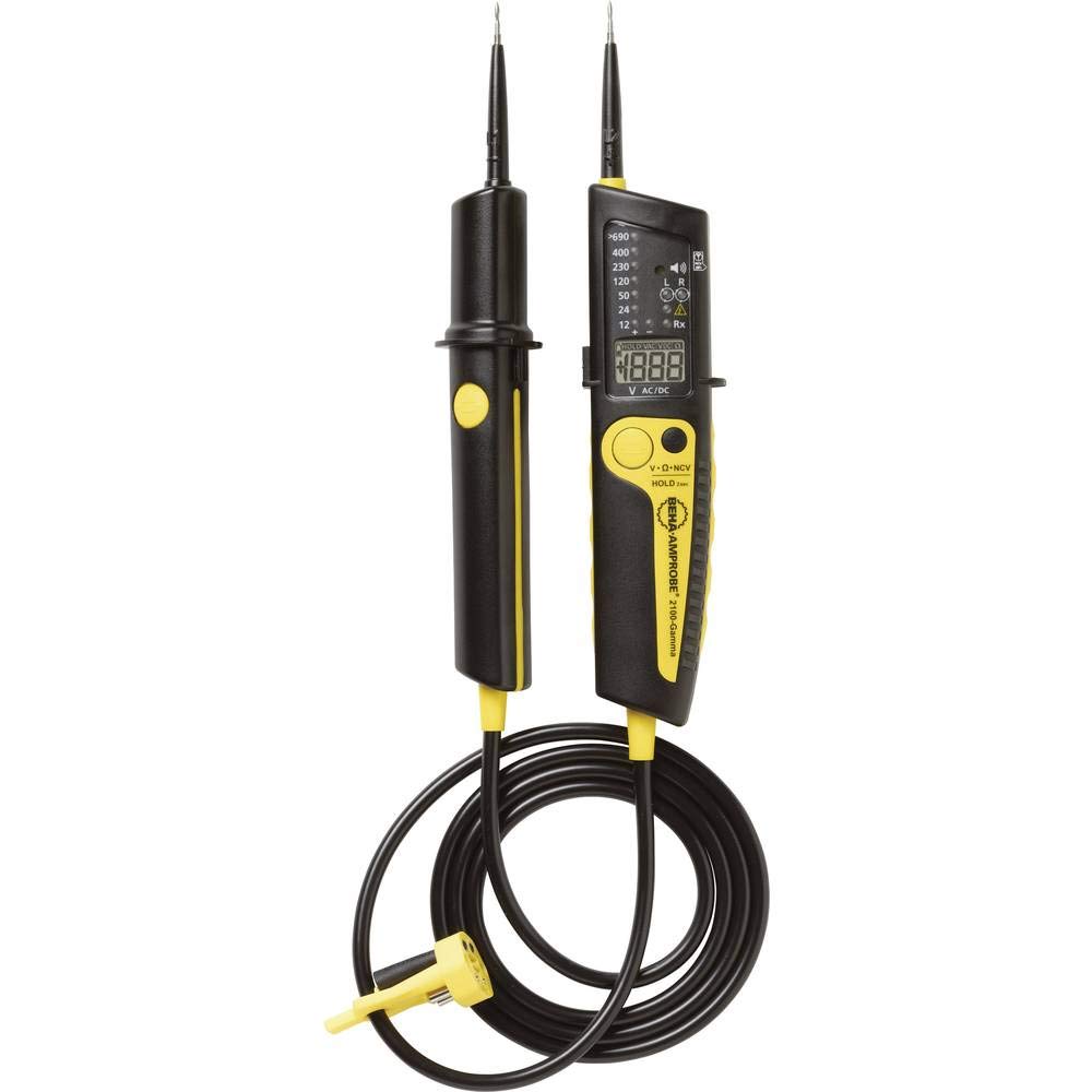 4709243 2100 Gamma Zweipoliger Spannungspruefer III 1000 V CAT IV 600V Akustik LCD LED Schwarz