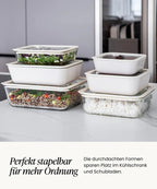 Frischhaltedosen Glas Set 8 teilig mit Deckel BPA frei luftdicht mikrowellengeeignet ofenfest für Meal Prep