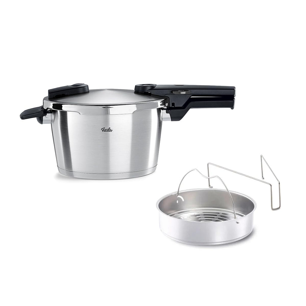 Vitaquick Premium Schnellkochtopf 4,5 L 22 cm mit Einsatz Edelstahl 2 Garstufen Induktion