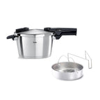 Vitaquick Premium Schnellkochtopf 4,5 L 22 cm mit Einsatz Edelstahl 2 Garstufen Induktion