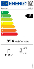 Getränkekühlschrank 230 Liter 4 Böden schwarz GKSE230 Energieklasse B für Gastronomie und Gewerbe
