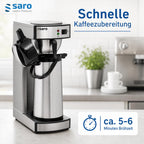 Kaffeemaschine mit Edelstahl Isolierpumpkanne 2,2 L Brühzeit 5 bis 6 Min Trockenlaufschutz 2,069 kW THERMO 24