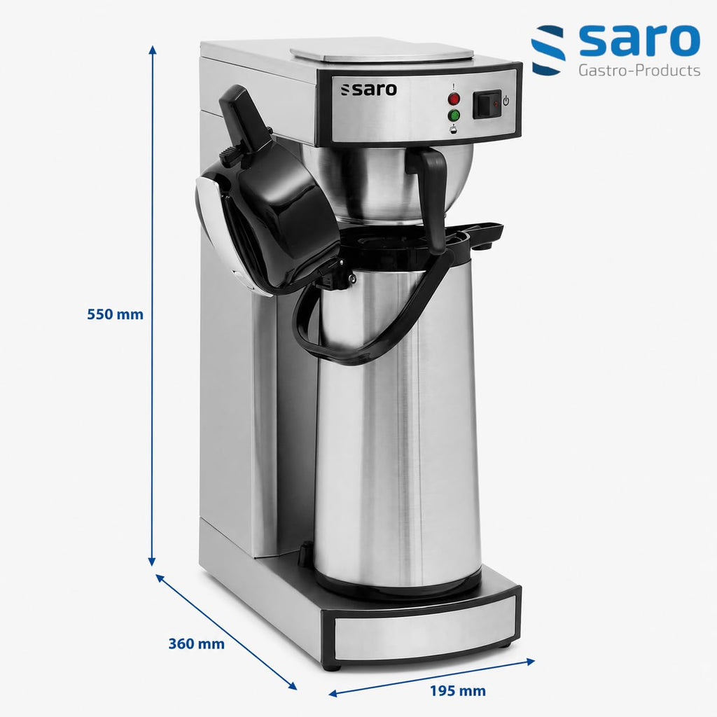 Kaffeemaschine mit Edelstahl Isolierpumpkanne 2,2 L Brühzeit 5 bis 6 Min Trockenlaufschutz 2,069 kW THERMO 24