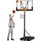 Basketballkorb Outdoor verstellbar 100 bis 305 cm mit Ständer bruchsichere Rückwand 2 wetterfeste Netze Kinder