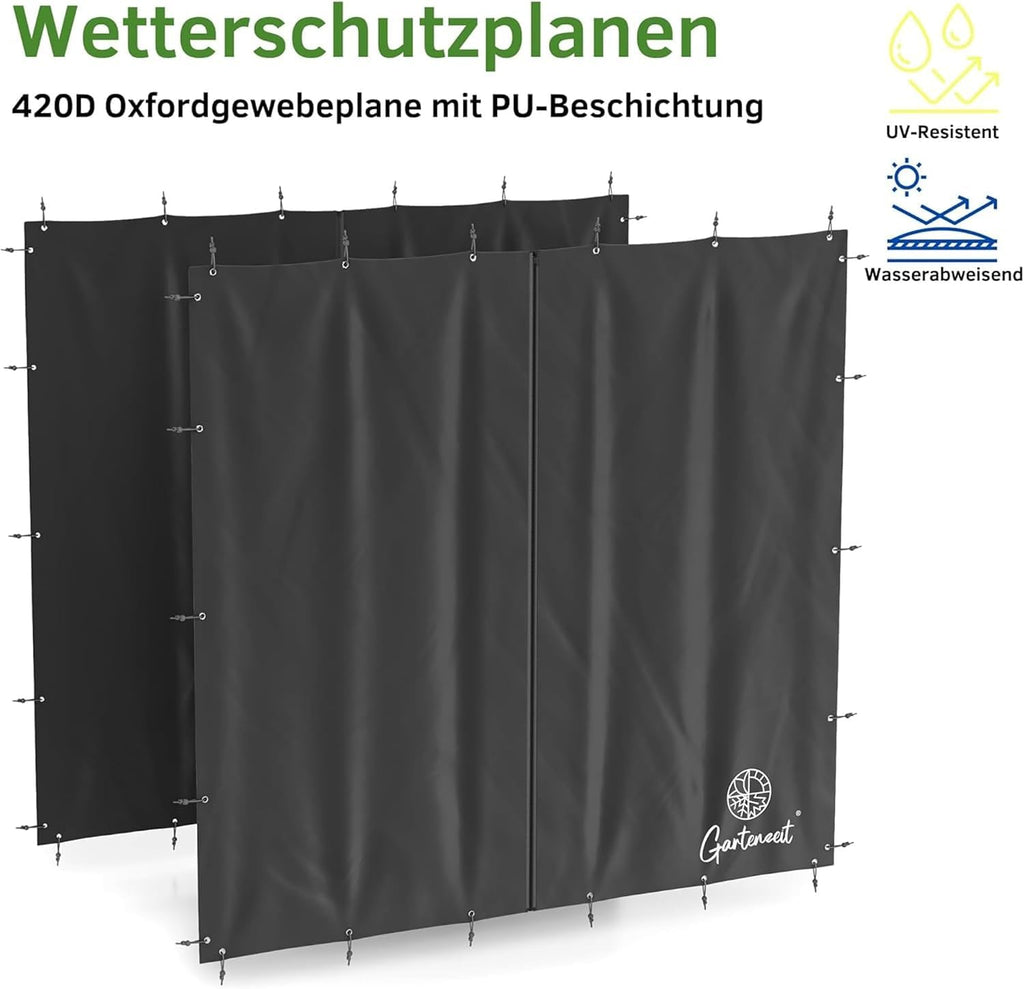 Kaminholzregal Außen XXXL 186x105x185cm 3,45m³ Metallrahmen 30x30mm Metalldach feuerverzinkt Wetterschutzplane
