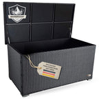 Auflagenbox wasserdicht XXL 950 l schwarz Gartenbox Aufbewahrungsbox Kissenbox Outdoor Gartentruhe Polyrattan