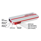 Starthilfegerät 12V 600A 66.6Wh 18000mAh Diesel Benziner Kfz Motorrad Boot Blei Säure GEL EFB AGM Batterie