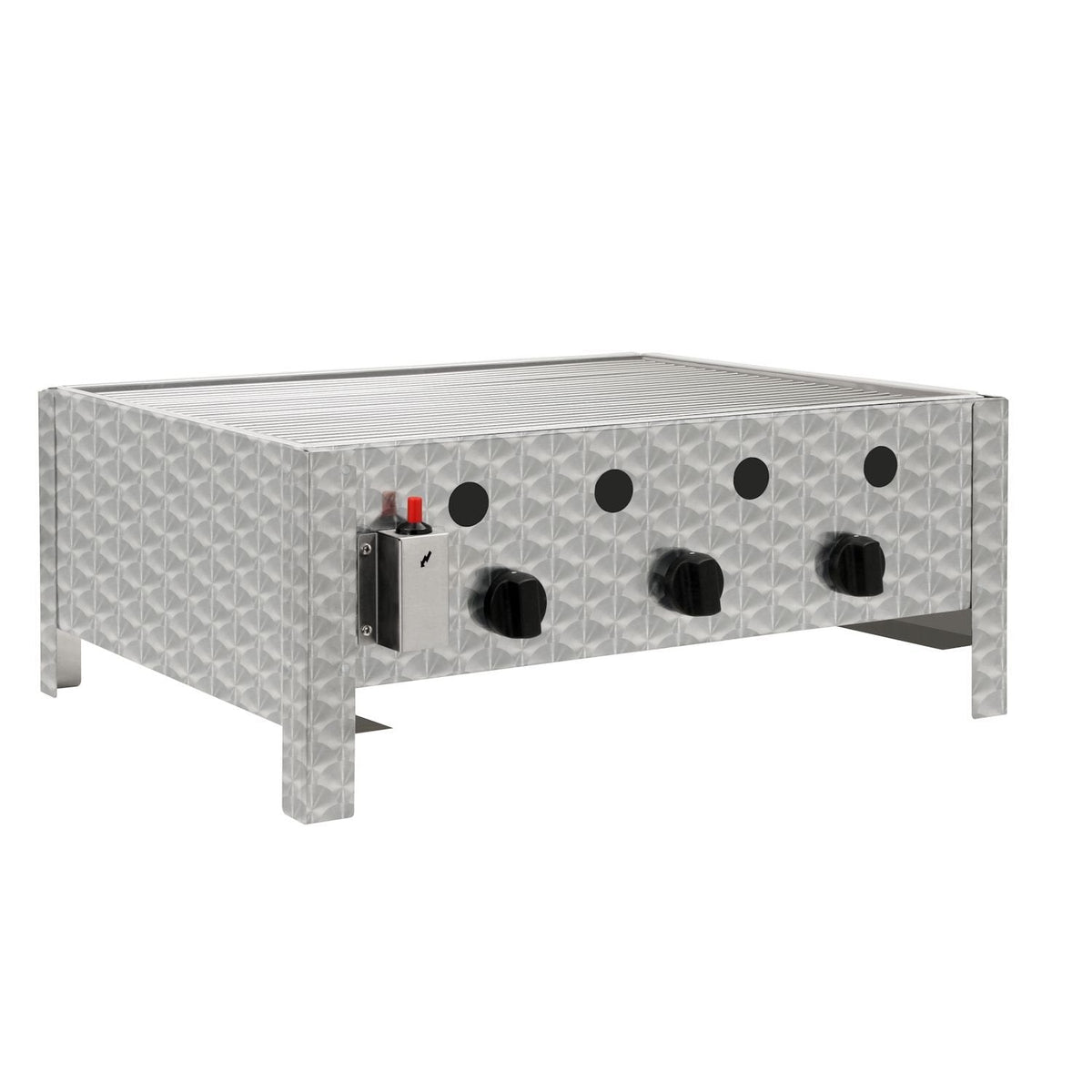Edelstahl Gastrobräter 3 flammig B 64 x T 52 x H 27 cm Gastrogasgrill Wurstbrater Tischgrill Gastrogrill