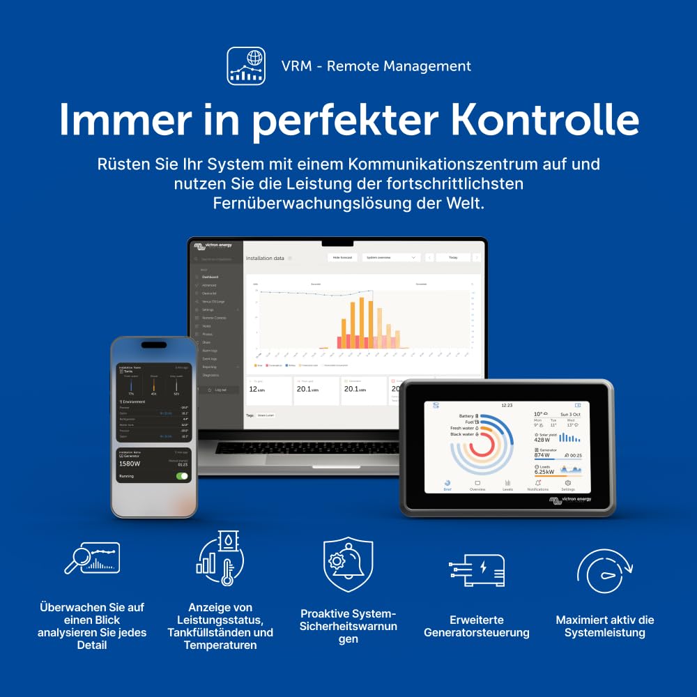 SmartSolar MPPT Solarladeregler 100V 50A 12V 24V Bluetooth für Wohnmobil Boot Inselanlage Solaranlage