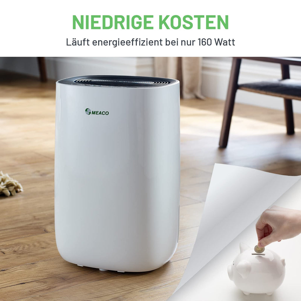 MeacoDry 12LB Luftentfeuchter 165 W 240 V Schwarz 12L Energieklasse A+++ für Wohnräume und Keller