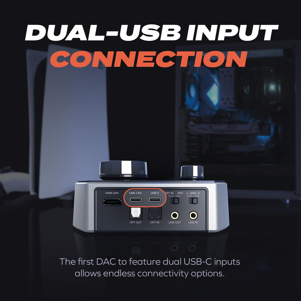 G8 HiRes Gaming USB DAC mit dualem USB Audiomixing und anpassbarer Acoustic Engine und 10 Band Equalizer