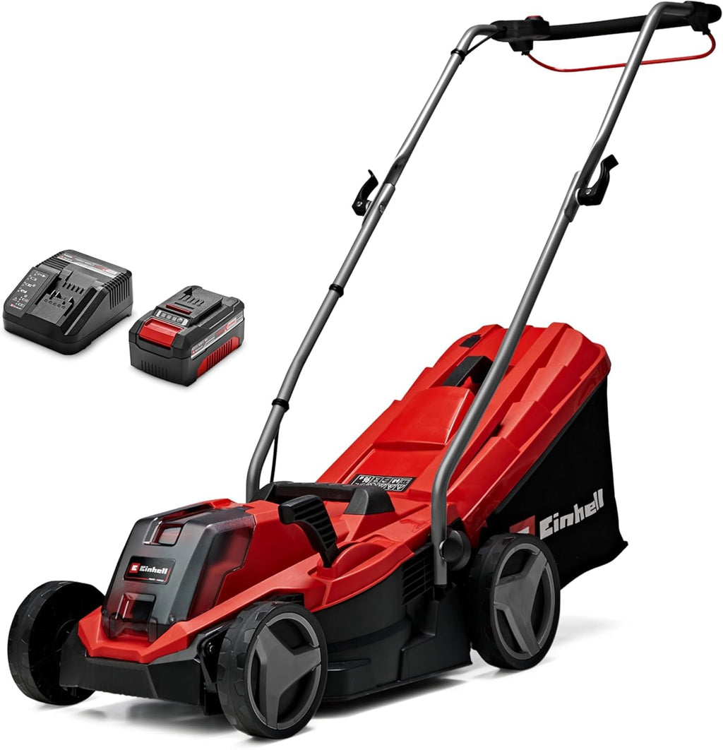 Rasenmäher GE CM 18/33 Li Kit 18 V 33 cm Brushless 30L Fangkorb 25 65 mm Schnitthöhe mit 4,0 Ah Akku Ladegerät
