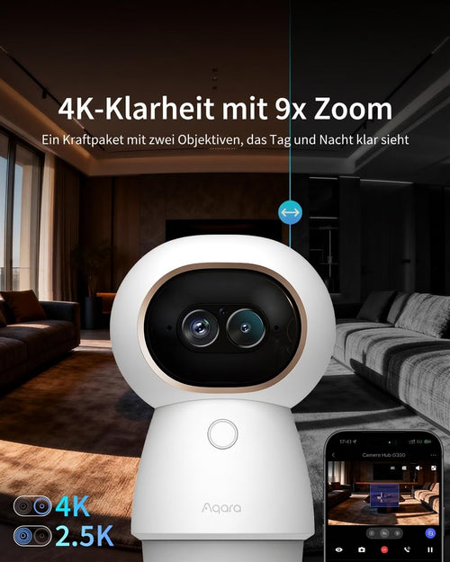 4K Überwachungskamera Innen G350 UHD Dual Objektiv Kamera Hub für Smart Home Sicherheitssystem