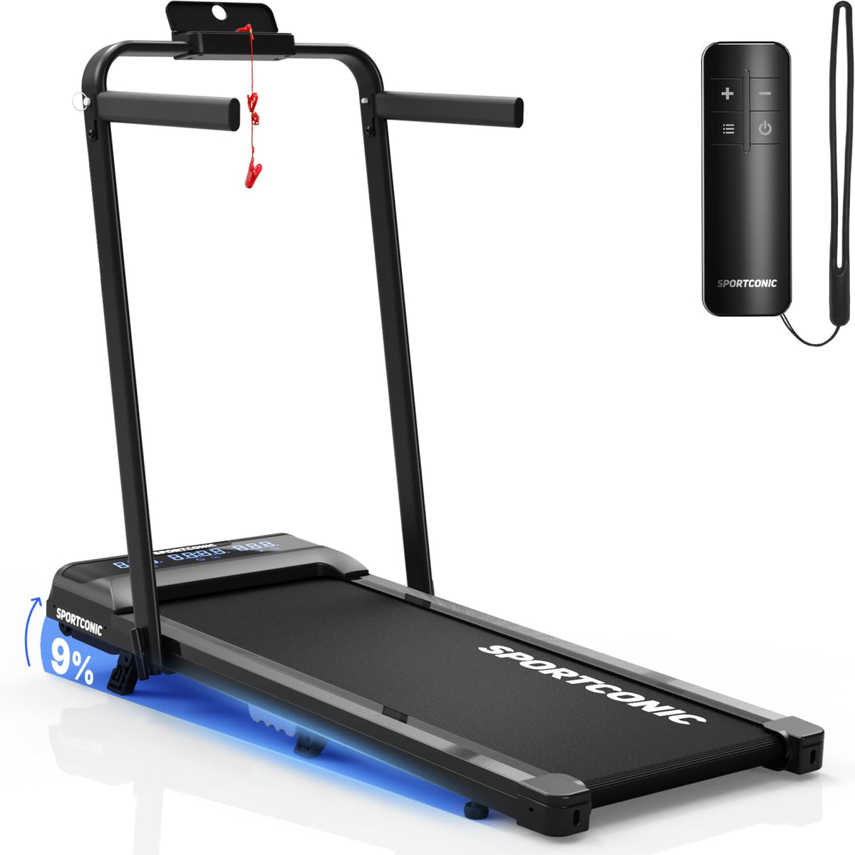 Laufband 1 bis 12 km/h klappbar elektrisch leise unterm Schreibtisch Walking Pad mit Steigung Tablet Halterung
