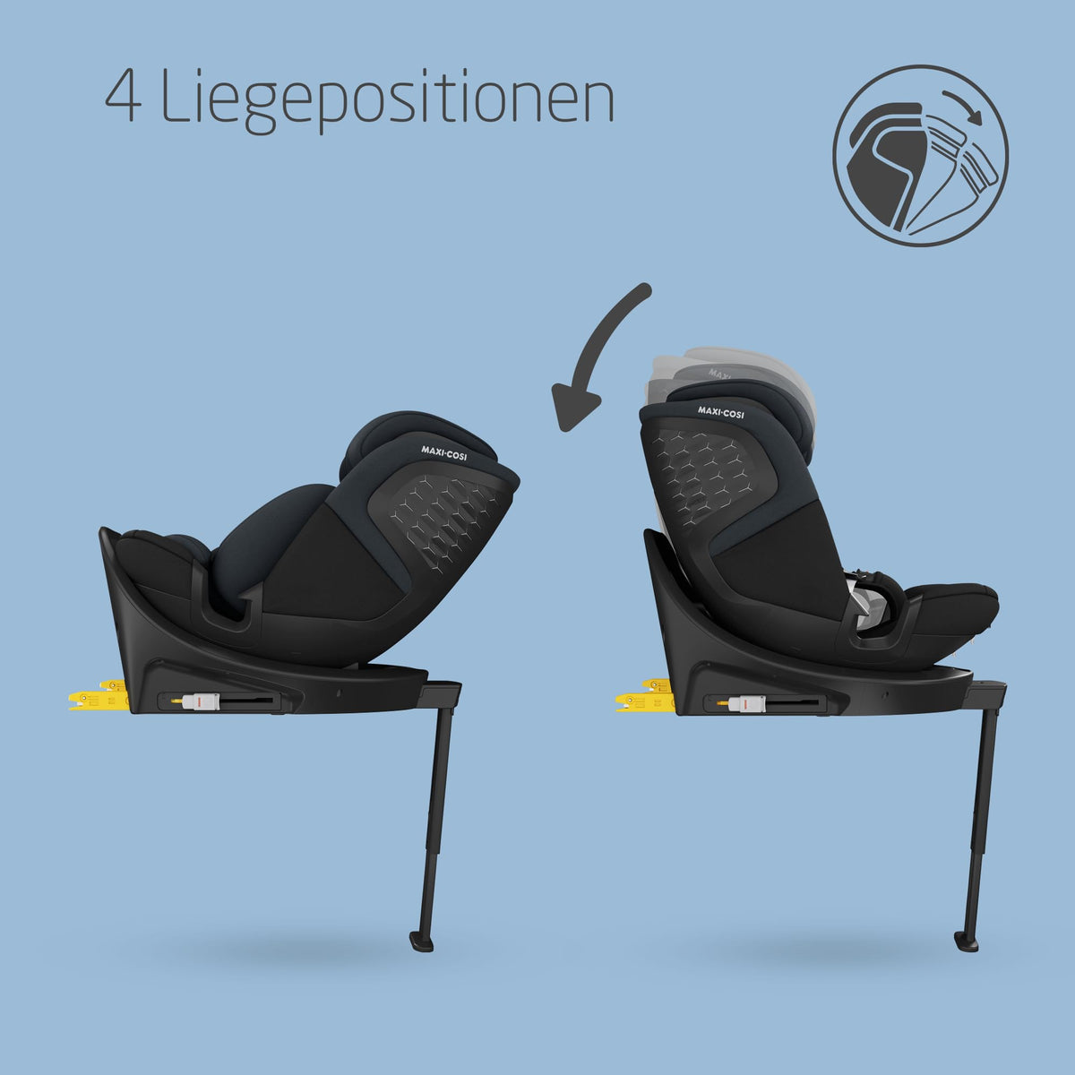 Emerald 360 S iSize Autositz 360 Grad drehbar 0 bis 12 Jahre 40 bis 150 cm 4 Liegepositionen G CELL Black