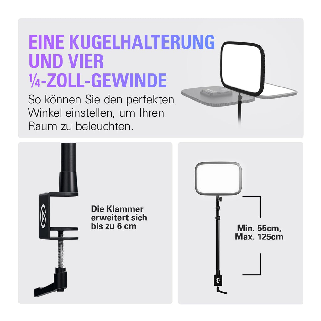 Key Light professionelle Studioleuchte 2800 Lumen LED Videoleuchte für Streaming Gaming