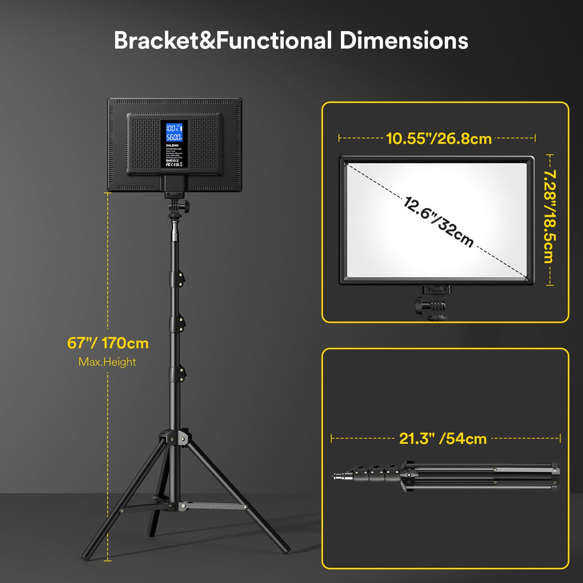 2er Set LED Videoleuchte mit 180 cm Stativ Softlicht für Video Streaming Fotografie