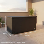 Auflagenbox wasserdicht XXL 950 l schwarz Gartenbox Aufbewahrungsbox Kissenbox Outdoor Gartentruhe Polyrattan
