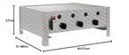 Edelstahl Gastrobräter 3 flammig B 64 x T 52 x H 27 cm Gastrogasgrill Wurstbrater Tischgrill Gastrogrill