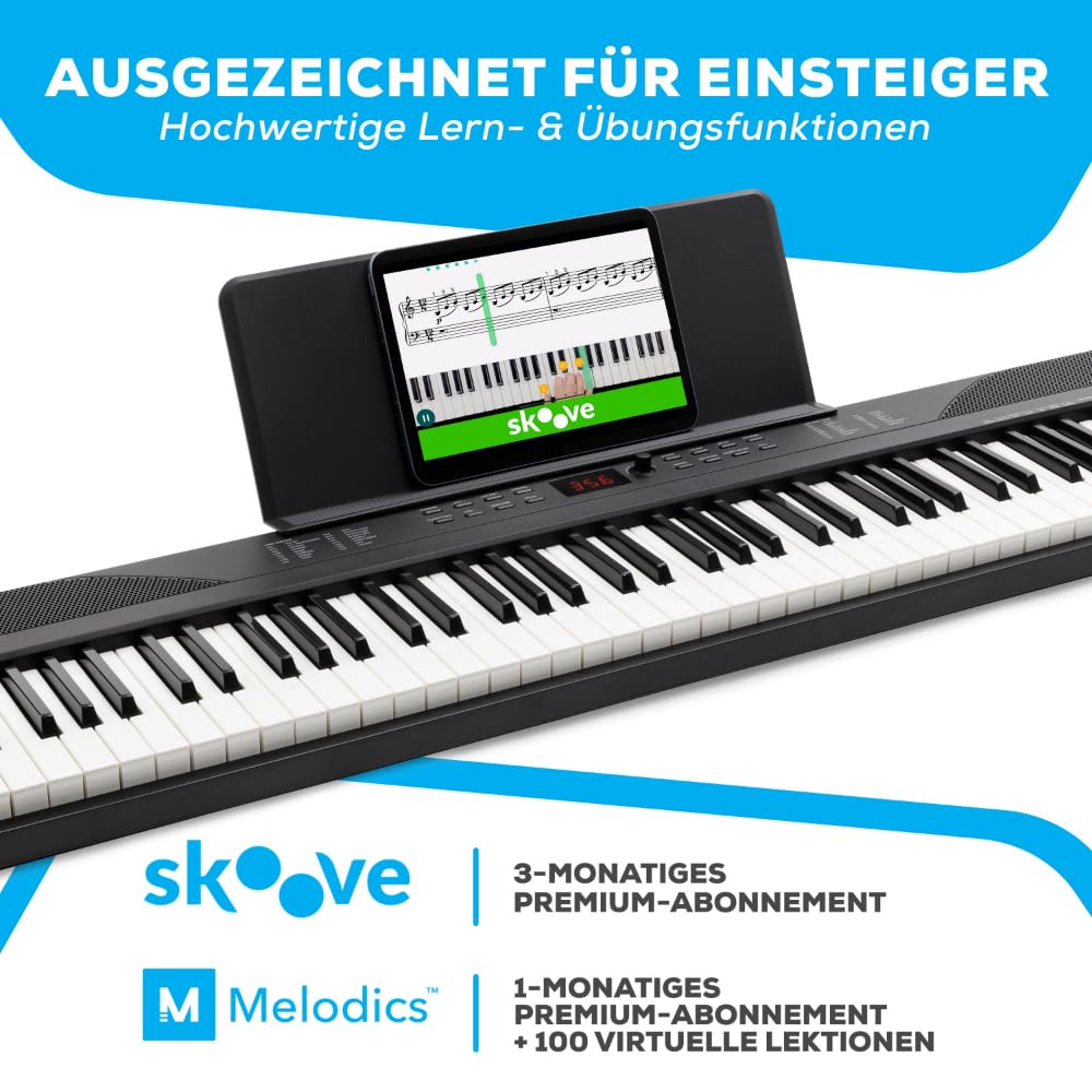 Recital Play 88 Tasten Digital Piano Keyboard Bundle für Anfänger und Fortgeschrittene mit Zubehör