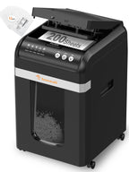 Auto Feed Aktenvernichter für Büro und Home Office 200 Blatt P4 Mikroschnitt Schwarz Papierschredder