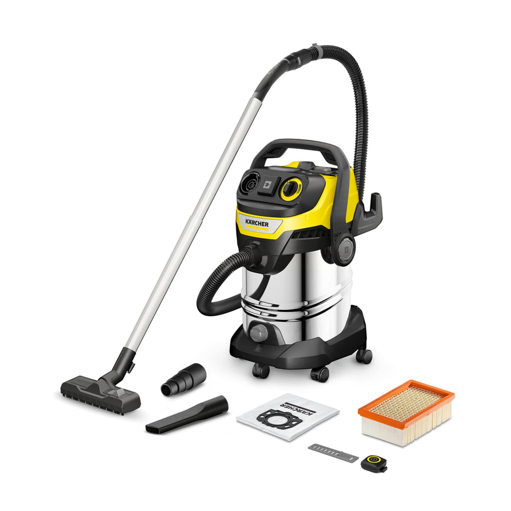 Nass Trockensauger WD 7 Control P S 30/6/35/T FILTelligence Fernbedienung Blasfunktion 1400 W 30 l Edelstahl