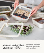 Frischhaltedosen Glas Set 8 teilig mit Deckel BPA frei luftdicht mikrowellengeeignet ofenfest für Meal Prep