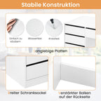 Schminktisch Weiß mit 5 Schubladen ohne Spiegel, Schreibtisch PC Tisch mit Stauraum, Jugendzimmer 120x55x75 cm