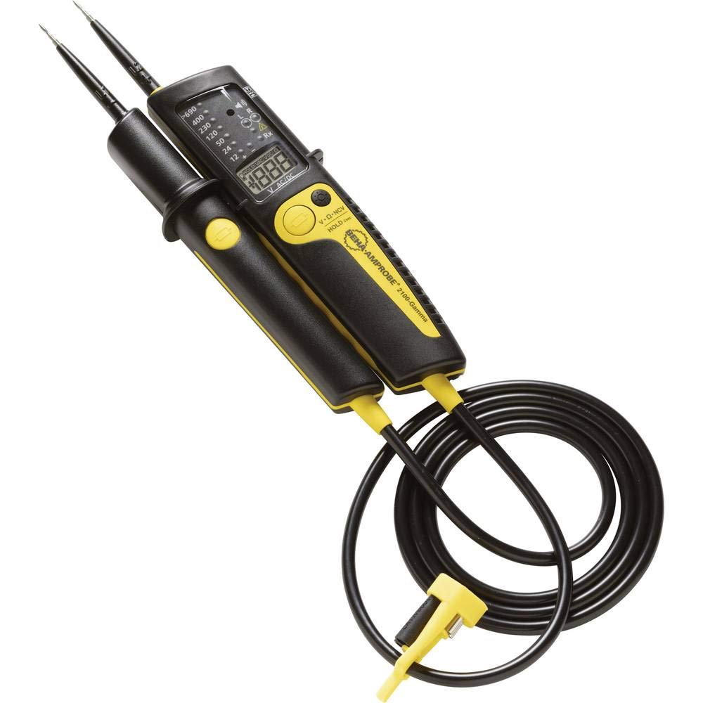 4709243 2100 Gamma Zweipoliger Spannungspruefer III 1000 V CAT IV 600V Akustik LCD LED Schwarz