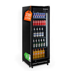 Getränkekühlschrank 230 Liter 4 Böden schwarz GKSE230 Energieklasse B für Gastronomie und Gewerbe