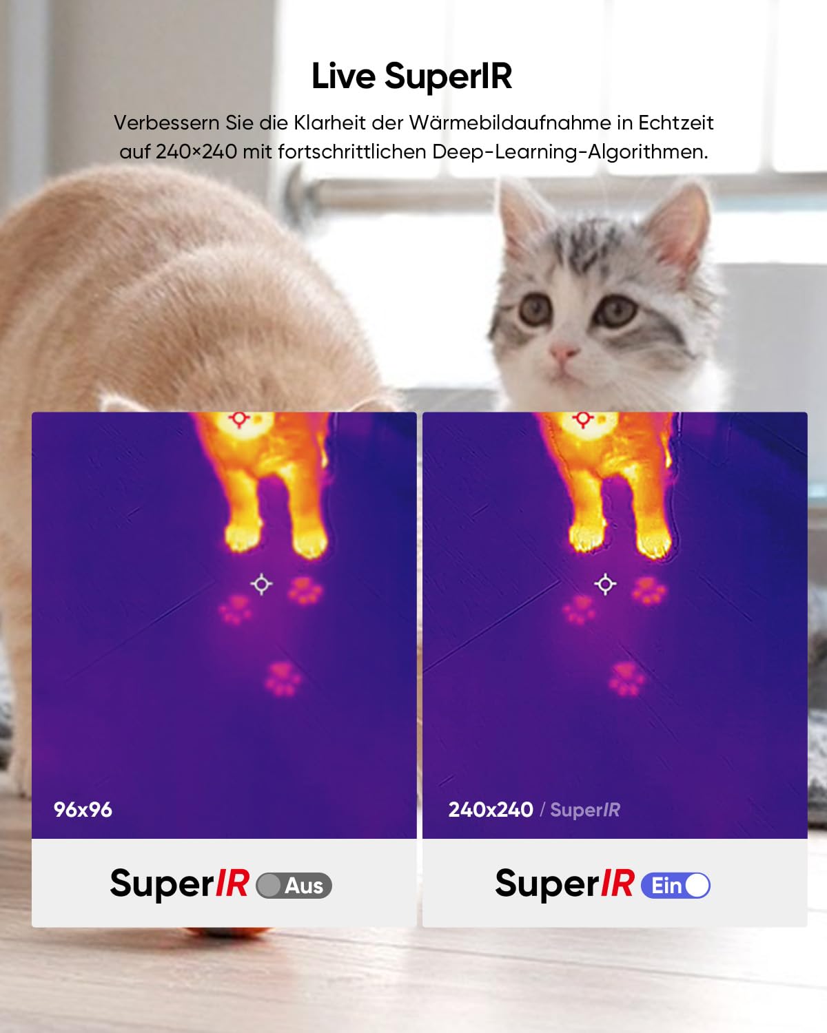 E01 Wärmebildkamera Handheld SuperIR 240x240 Infrarotauflösung Thermografie für Inspektion und Jagd