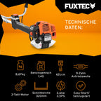 Benzin Motorsense FX-PS162 62ccm 3,5PS 2 Takt Antivibrationssystem für Garten Unkraut und Gras